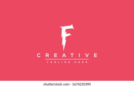 Modern unique creative letter F logo design, Minimalist F Luxury monogram initial based vector icon.