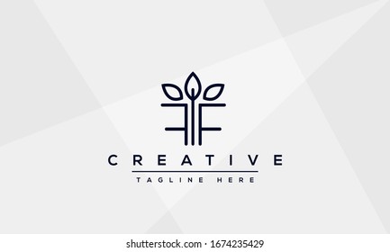 Modern unique creative letter F logo design, Minimalist F Luxury monogram initial based vector icon.