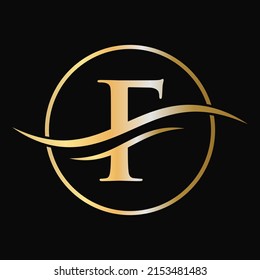 Modern unique creative letter F logo design, Minimalist F Luxury monogram initial based vector icon