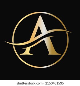 Modern unique creative letter A logo design, Minimalist A Luxury monogram initial based vector icon