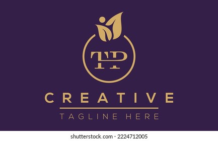 Diseño del logotipo de la carta creativa moderna de TP.Icono del vector de diseño de la letra TP.
