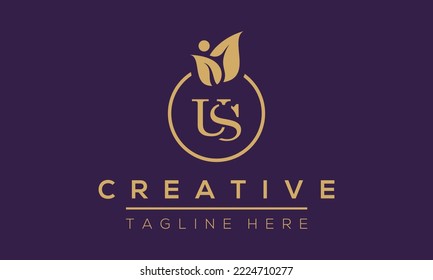 Modern unique creative letter US logo design.US letter logo Design  Vector Icon.