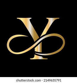 Modern unique creative letter Y logo design, Minimalist Y Luxury monogram initial based vector icon