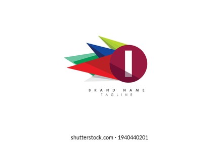 Modern unique creative I logo design, Minimal I initial based vector icon