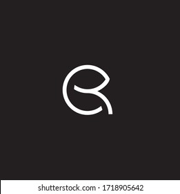 Modern unique creative minimal fashion brands black and white color RC CR R C initial based letter icon logo.