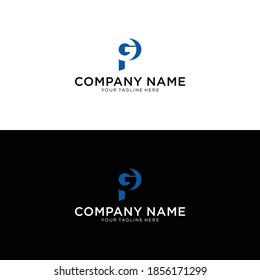 Modern unique creative minimal fashion brands black and white color PG GP P G initial based letter icon logo.