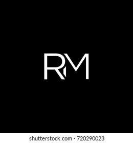 Modern unique creative minimal fashion brands black and white color RM MR R M initial based letter icon logo.