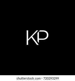 Modern unique creative minimal fashion brands black and white color KP PK P K initial based letter icon logo.