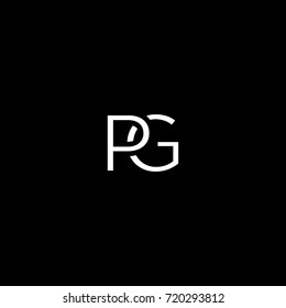 Modern unique creative minimal fashion brands black and white color PG GP P G initial based letter icon logo.