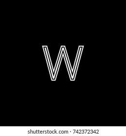 Modern unique creative minimal fashion brands black and white color W initial based letter icon logo.