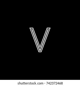 Modern unique creative minimal fashion brands black and white color V initial based letter icon logo.