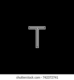 Modern unique creative minimal fashion brands black and white color T initial based letter icon logo.