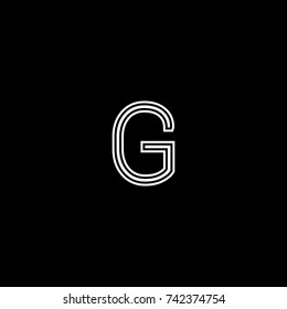 Modern unique creative minimal fashion brands black and white color G initial based letter icon logo.