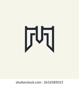 Modern unique creative mv letters logo design templete