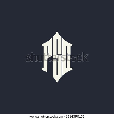Modern unique creative PSC letters logo design