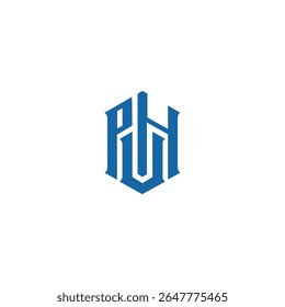 Diseño de logotipo de letras PUH creativas únicas modernas