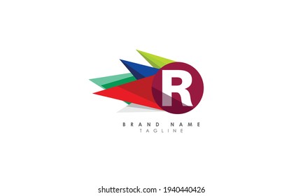 Modern unique creative R logo design, Minimal R initial based vector icon