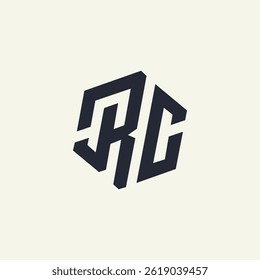 Modern unique creative RC letters logo design