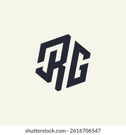Modern unique creative RG letters logo design