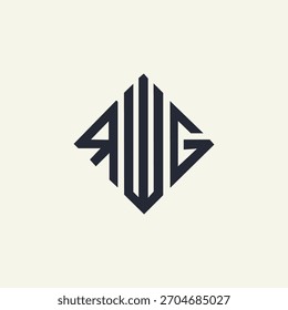 Diseño de logotipo de letras RWG creativas únicas modernas