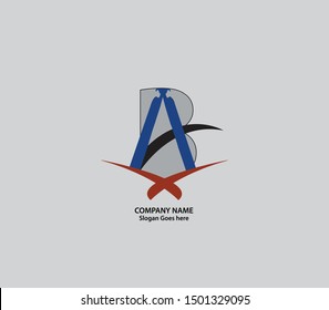 Modern unique creative stylish AB BA Letter Vector
