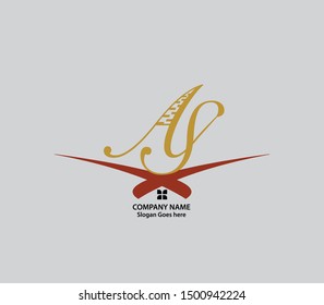 Modern unique creative stylish AS Letter Vector