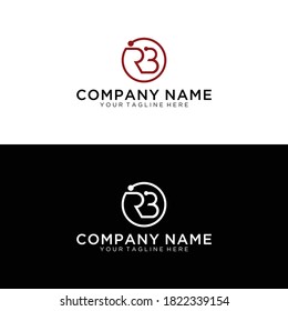 Modern unique creative stylish unusual fashion brands black and gold color BR RB B R initial based letter icon logo.