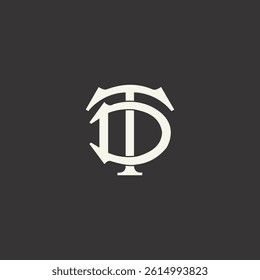 Modern unique creative TD letters logo design