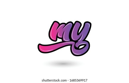 Modern unique creative unusual artistic colors MY M Y initial based letter icon logo design.
