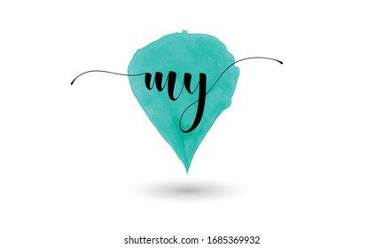 Modern unique creative unusual artistic colors MY M Y initial based letter icon logo design.
