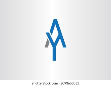 Modern unique creative unusual artistic black and white color AY YA initial based letter icon logo.