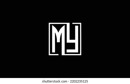 Modern unique creative unusual artistic colors MY M Y initial based letter icon logo design. 