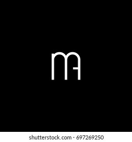 Modern unique creative unusual connected fashion brands black and white color MA AM M A initial based letter icon logo.