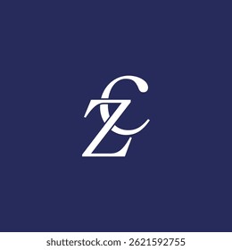 Design de logotipo de letras ZC criativas modernas