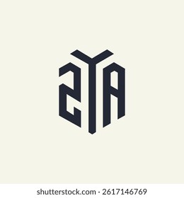 Modern unique creative ZYA letters logo design