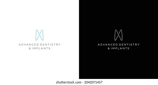 Modern and unique dental and dental implant logo design 1