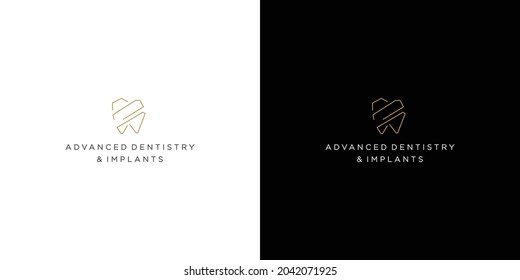 Modern and unique dental and dental implant logo design 3