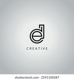 Modern Unique ED DE Letter Business Logo Design Vector Template.