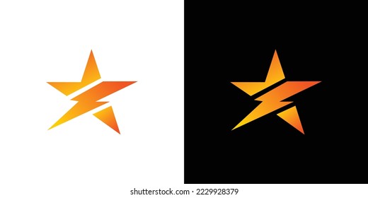 Diseño de logotipo de estrella eléctrica moderno y único