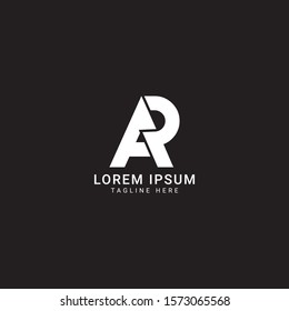 Modern unique elegant clean artistic black and white color AR RA A R initial based letter icon logo