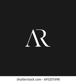 Modern unique elegant clean artistic black and white color AR RA A R initial based letter icon logo.