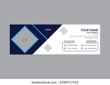 Modern Unique Email signature vector banner Design envelopment.