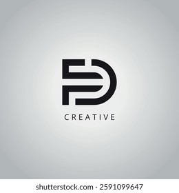 Modern Unique FD DF Letter Business Logo Design Vector Template.
