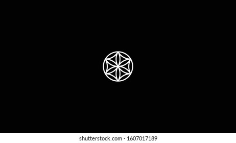 Modern and Unique flower logo template with White and Black Background