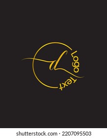 A modern and unique forms of natural writing style D Vector logo template