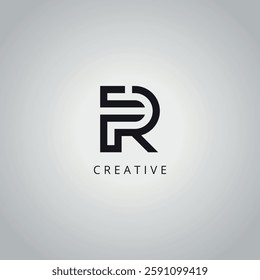 Modern Unique FR RF Letter Business Logo Design Vector Template.