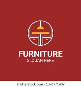 Modern Unique Furniture and Household with Sofa or Chair Icon Logo Vector Design Template Isolated.