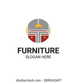 Modern Unique Furniture and Household with Sofa or Chair Icon Logo Vector Design Template Isolated.