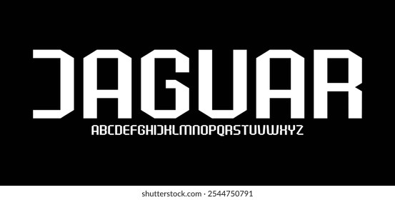 Modern unique futuristic alphabet display font vector. Creative contemporary typography style
