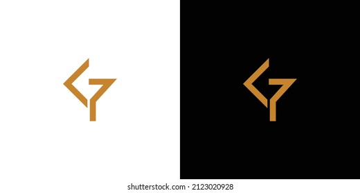 Modern and unique GP letter initials logo design